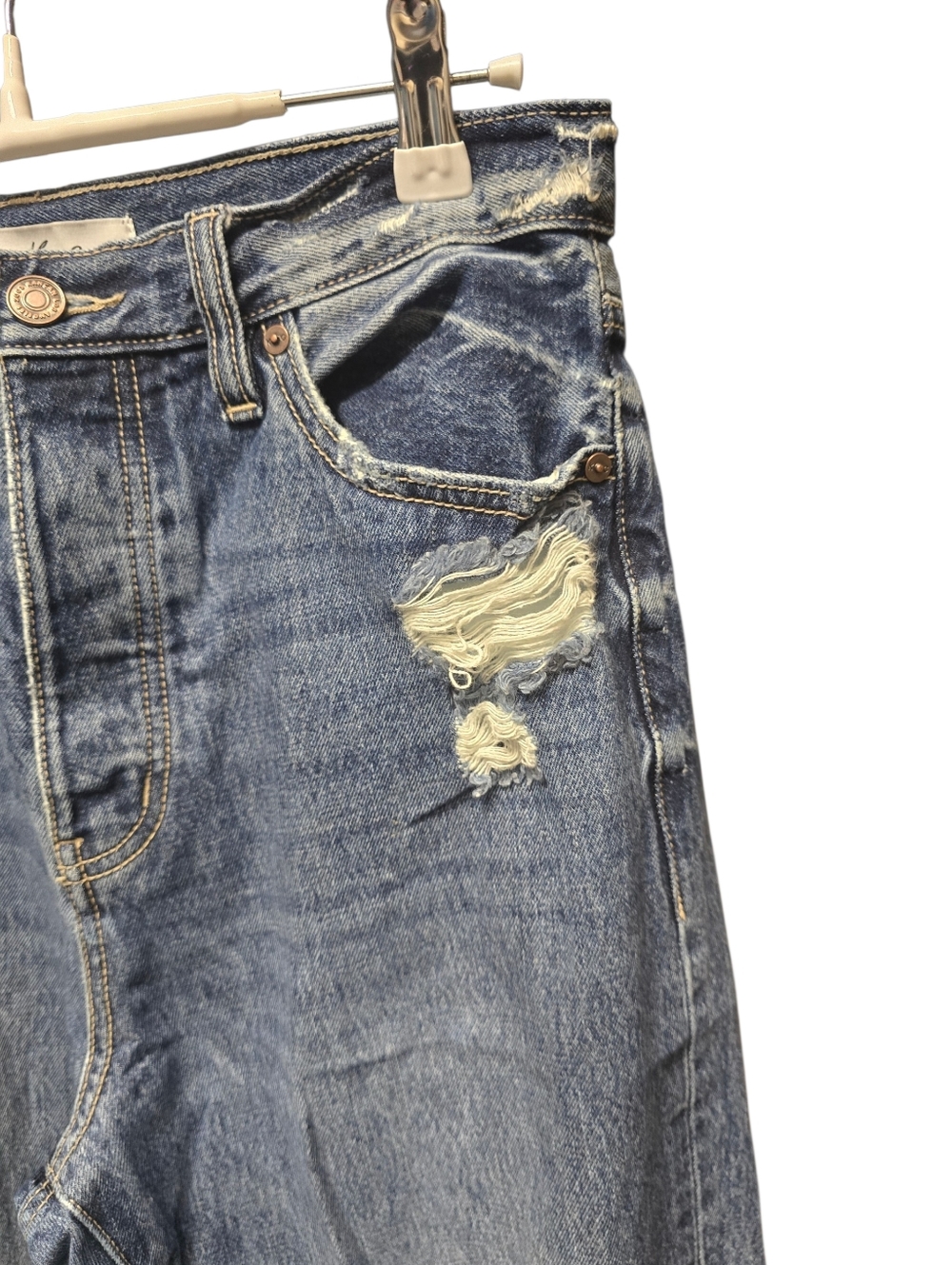 Kancan High Waist Distressed Straight Leg Cropped Jeans Sz. 27/7 - Picture 7 of 11
